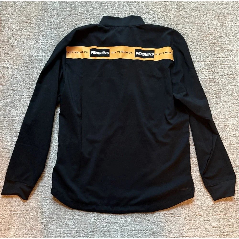 Adidas Men's NHL Pittsburgh Penguins Aeroready 1/4 Zip Medium Ice hockey EUC